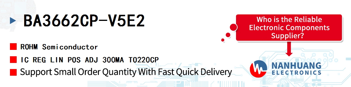 BA3662CP-V5E2 ROHM IC REG LIN POS ADJ 300MA TO220CP