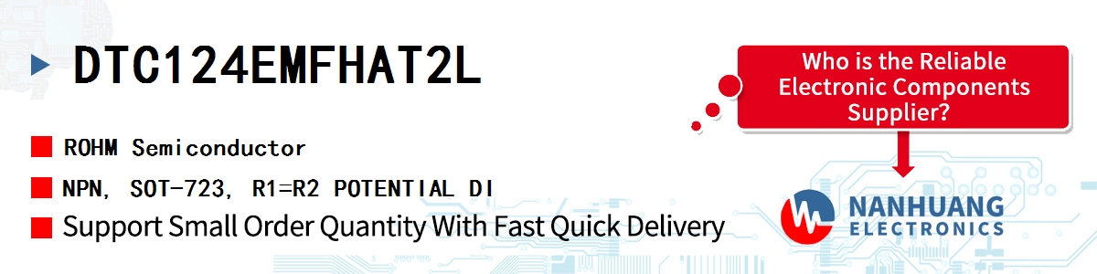 DTC124EMFHAT2L ROHM NPN, SOT-723, R1=R2 POTENTIAL DI