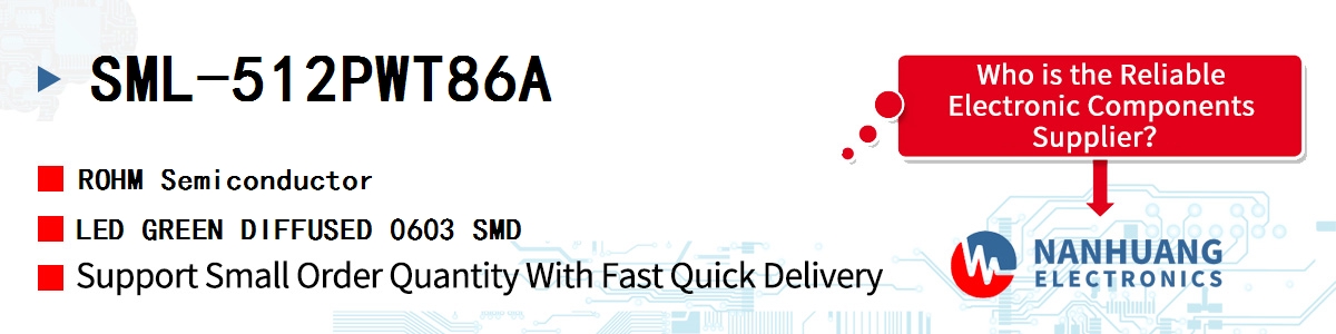 SML-512PWT86A ROHM LED GREEN DIFFUSED 0603 SMD